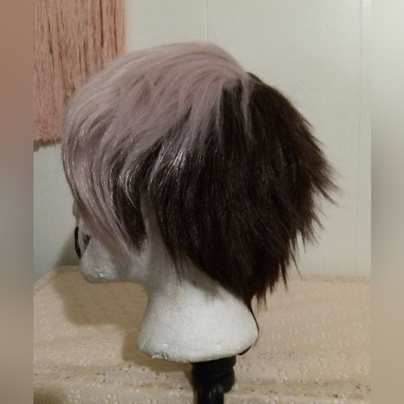 (Clearance) Pink & dark brown synthetic costume wig - Picture 4 of 6